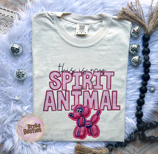 This is My Spirit Animal Faux Embroidery